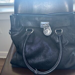 Michael Kors Black Shoulder Bag with Silver Hardware